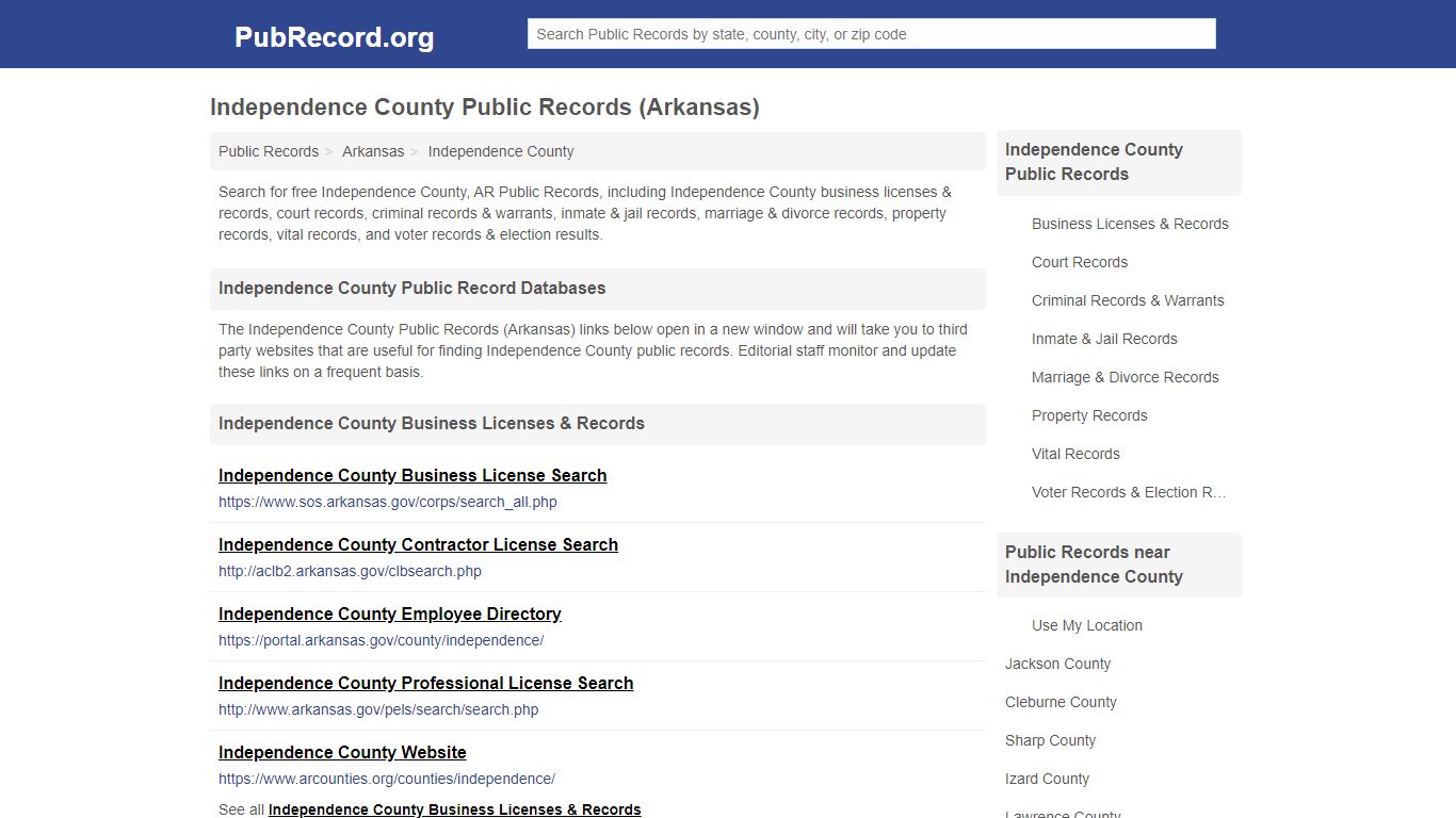 Free Independence County Public Records (Arkansas Public Records)